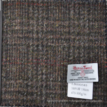 Tissu en tweed Harris à carreaux verts pour costume et veste